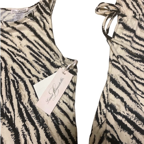 Linea Donatella Zebra-Print Hacci Knit Tank Top & Pants Pajama Set Size Small - Picture 3 of 12